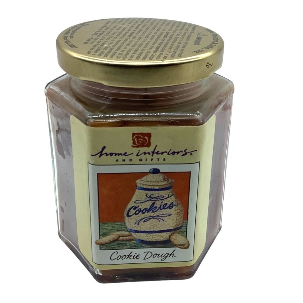 Vtg 2002 Home Interiors & Gifts Cookie Dough Scented Candle 7.5oz Hexagonal‎ Jar